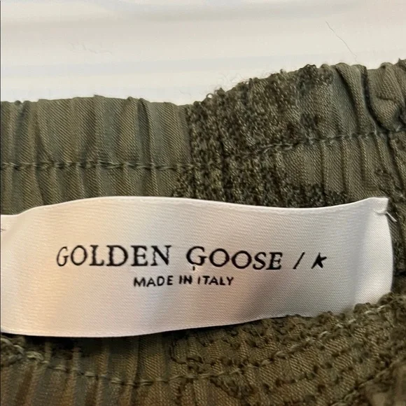 Golden Goose Boyfriend Shirt/Pant set Olive Green embroidery flower details. NWT - Picture 5 of 16